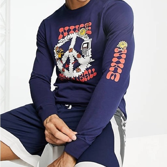 Nike Other - Nike Blue Long Sleeve Tee with Graphic Design